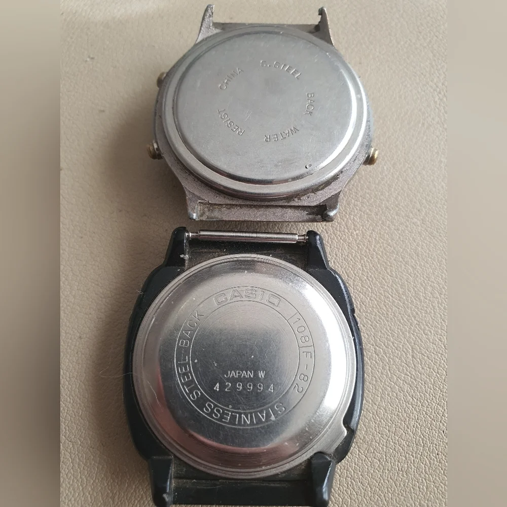 10/$20 Lot of 2 Vtg Casio & Advance Digital Alarm Chrono Men's Watches For Parts