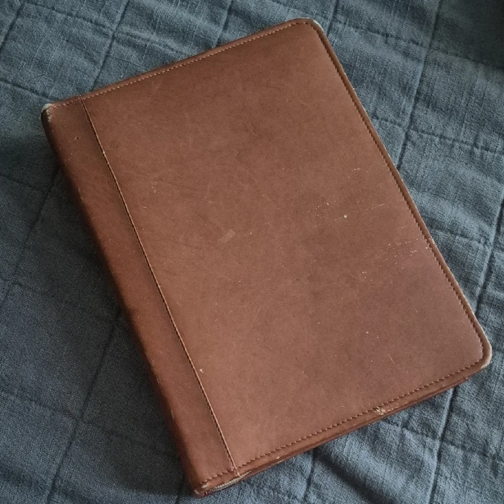 Vintage ROLODEX Zip Around Organizer 90s Saddle Brown leather Planner System