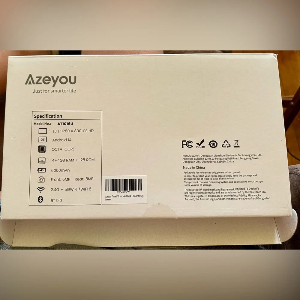Azeyou 10” Tablet with 128gb - Black