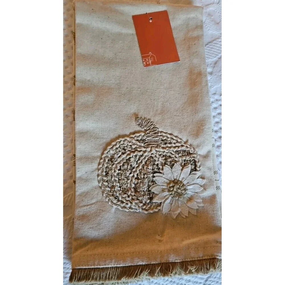 Rachel Ashwell Farmhouse Towels Set of 3 Fall Hallowen Thanksgiving 20x 28