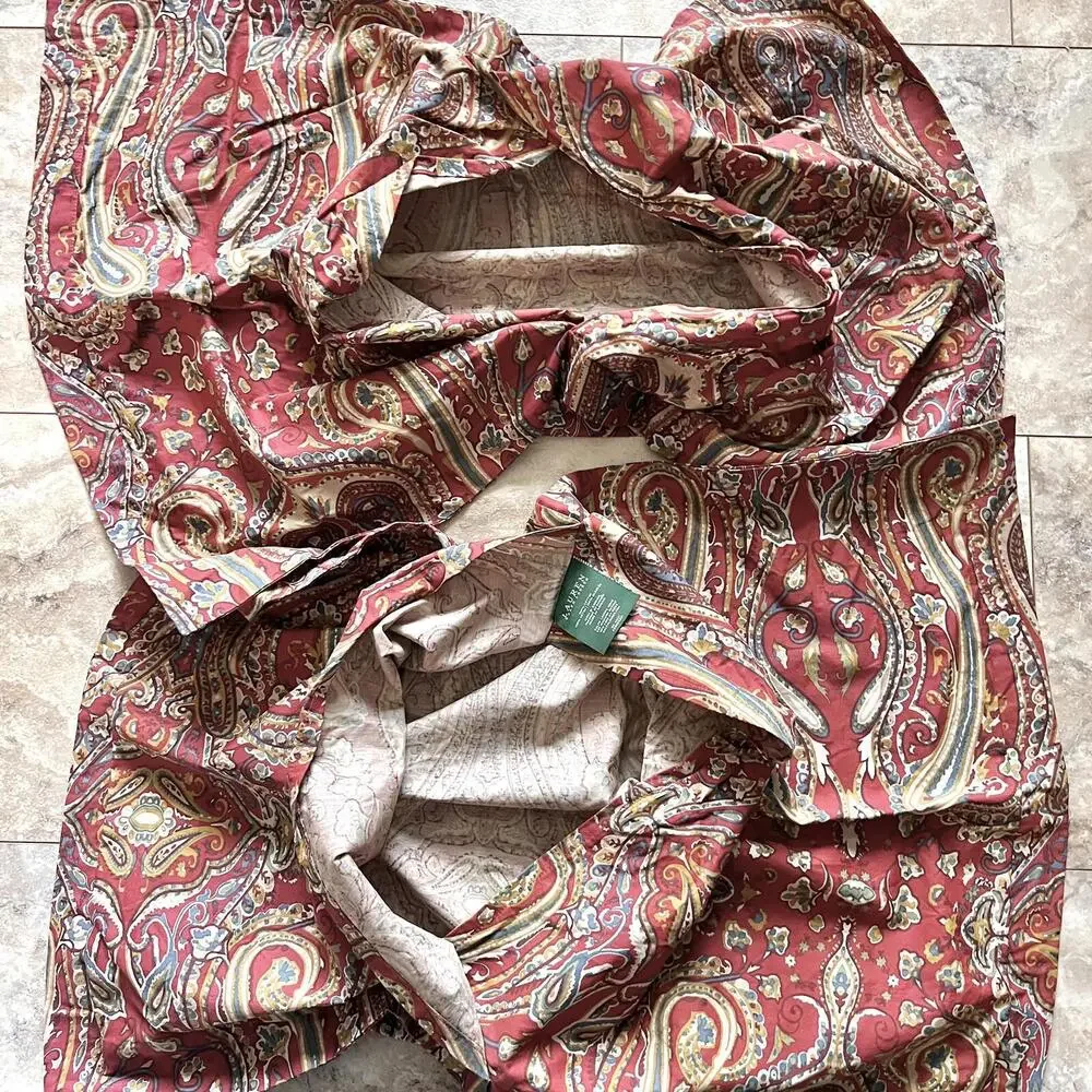 Set Of 2 LRL Ralph Lauren Nantucket Red Paisley Standard Pillowcase