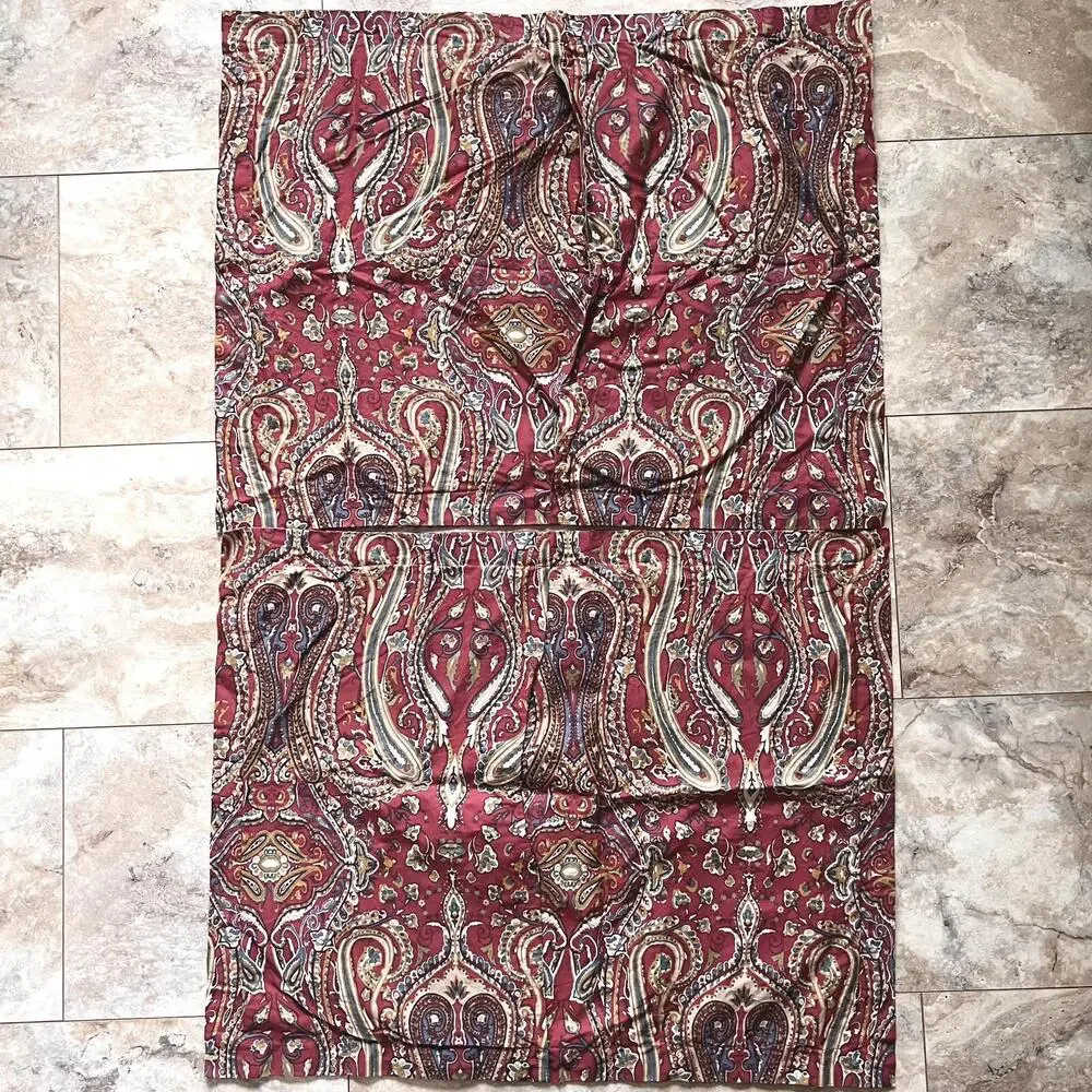 Set Of 2 LRL Ralph Lauren Nantucket Red Paisley Standard Pillowcase