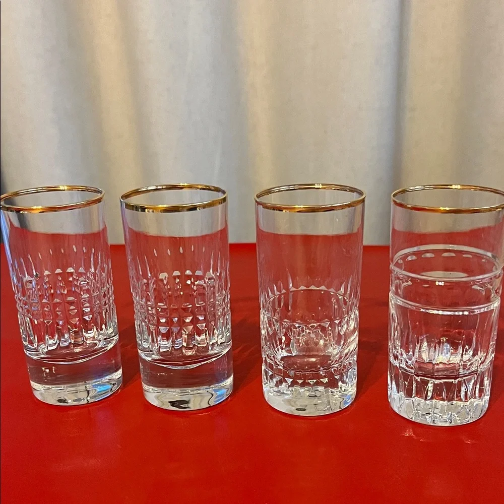 Elegant Gold-Rimmed liquor Glass Set of 4