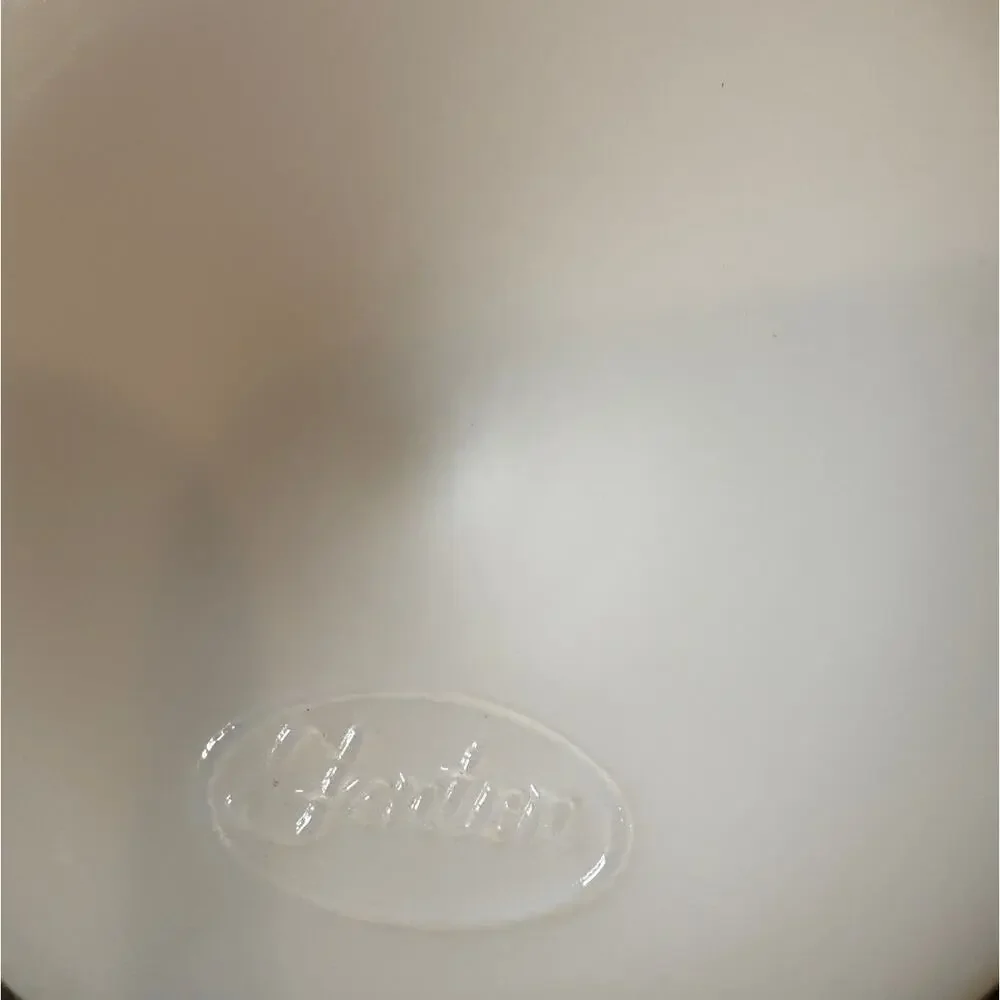 Vintage Fenton Milk Glass Hobnail Crimped Edge Compote Dish