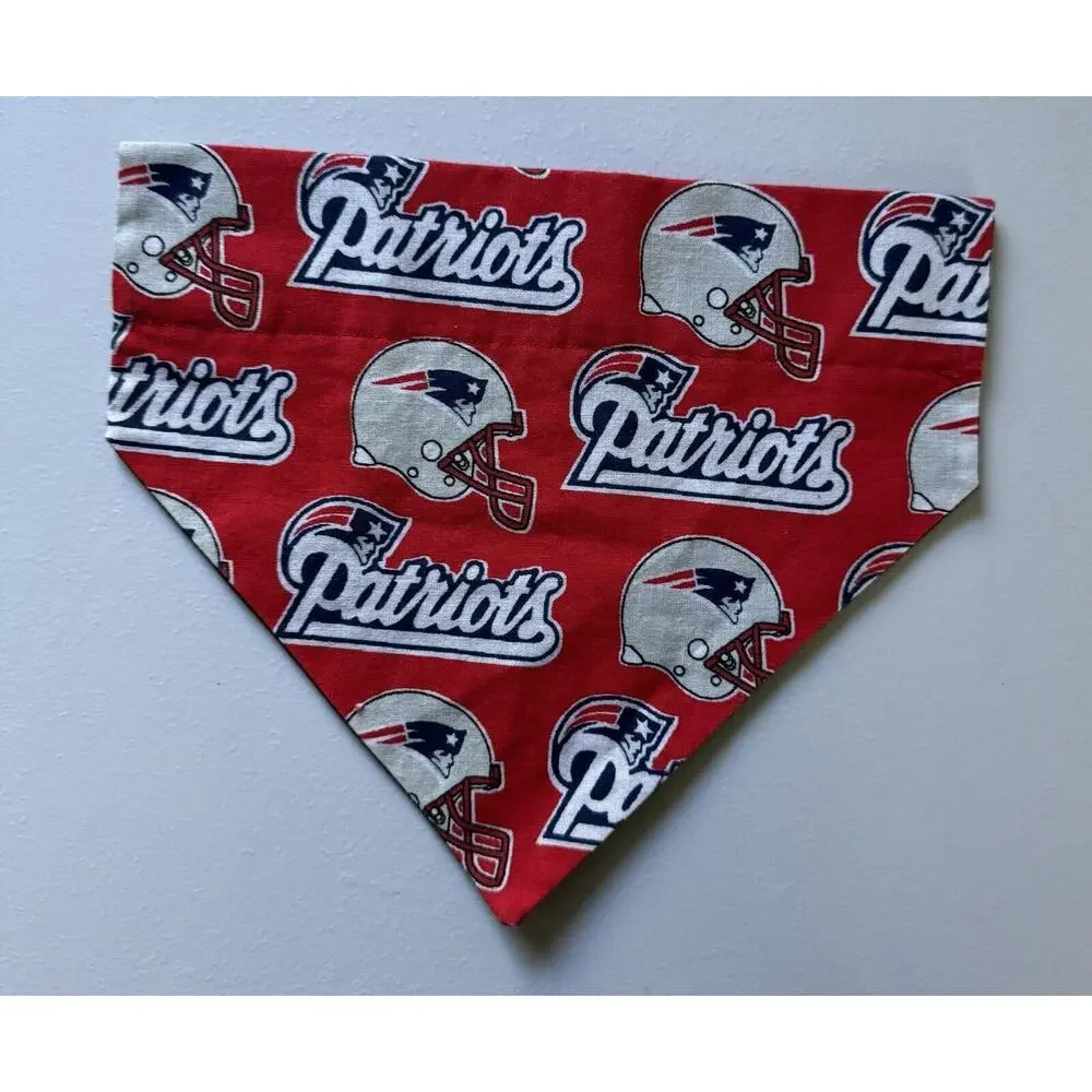 Pet bandana New England Patriots NFL Football Over Collar Handmade