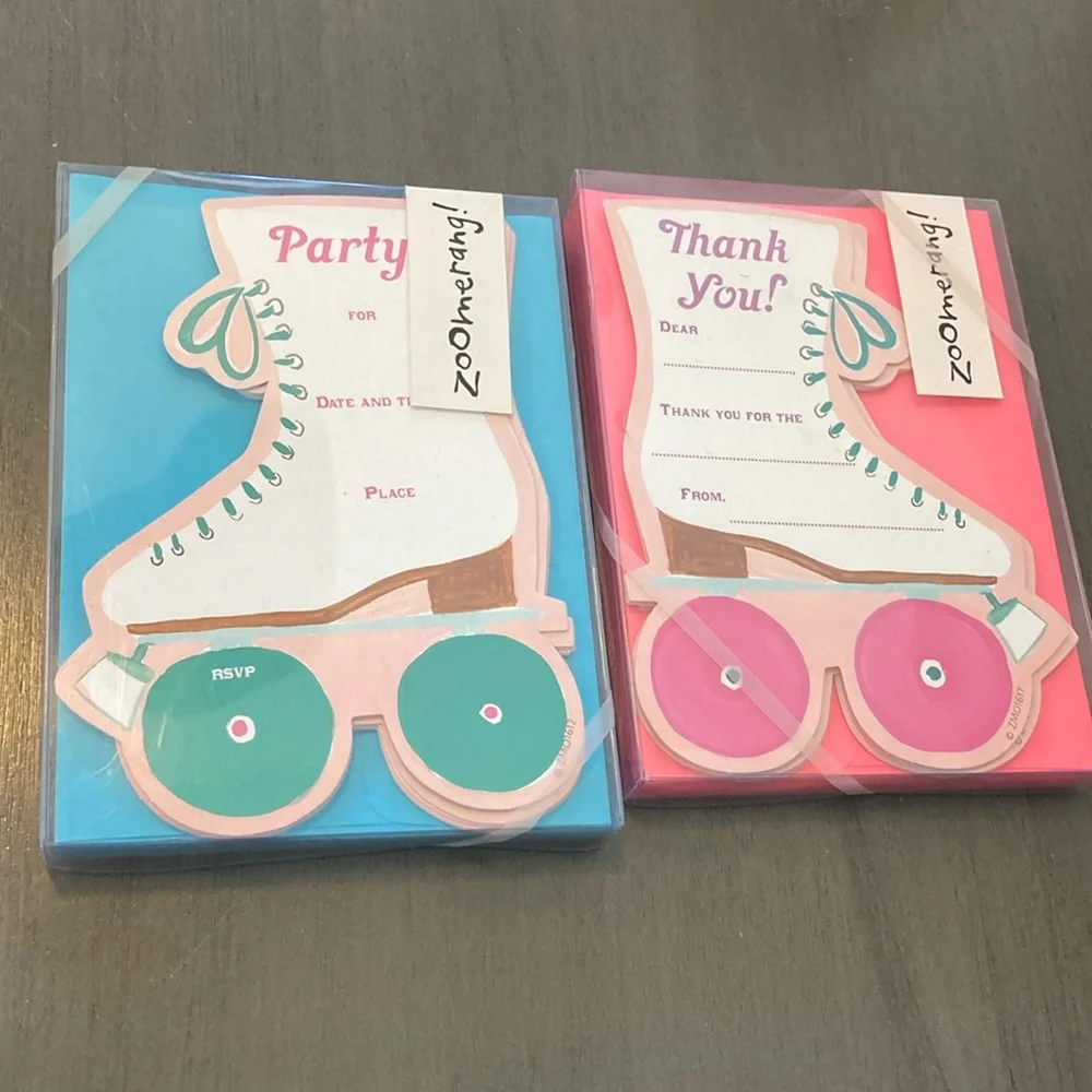 20 Roller Skate Party Invitations + 20 Thank you Mara-Mi Zoomerang