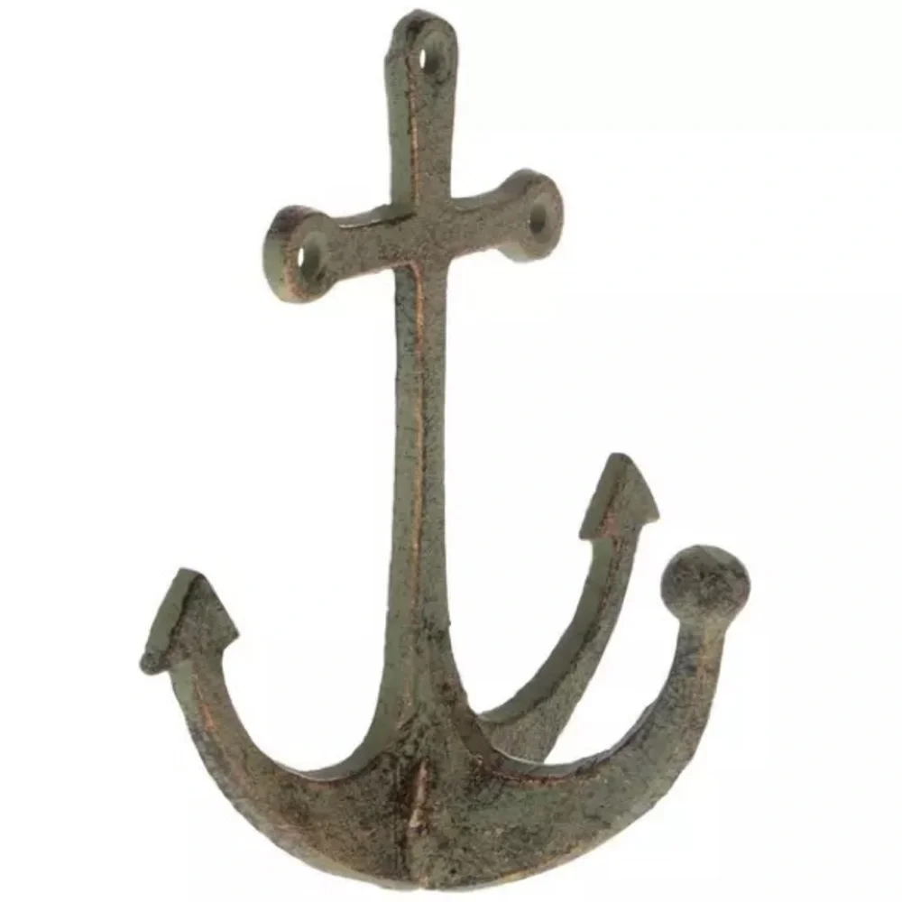 (3) Patina Anchor Metal Wall Hook