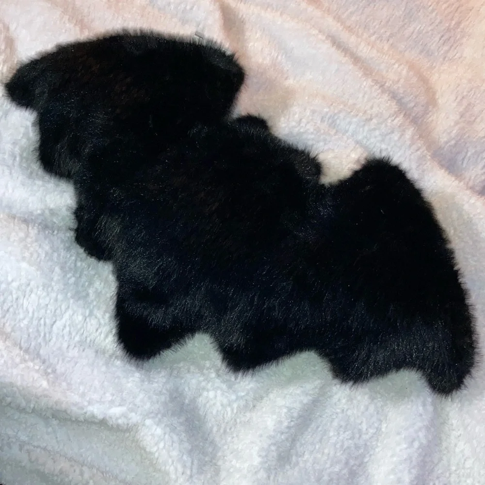 Faux fur fuzzy bat pillow *FIRM PRICE*