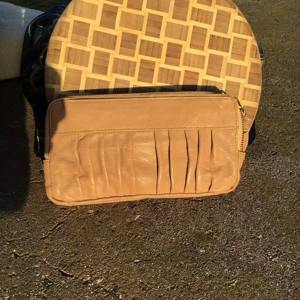 John Lewis Weekend Collection Tan Leather Clutch Wallet