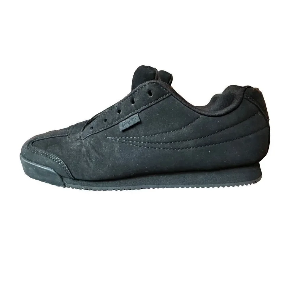 Fila Black Matte Suede Finish Tennis Shoes