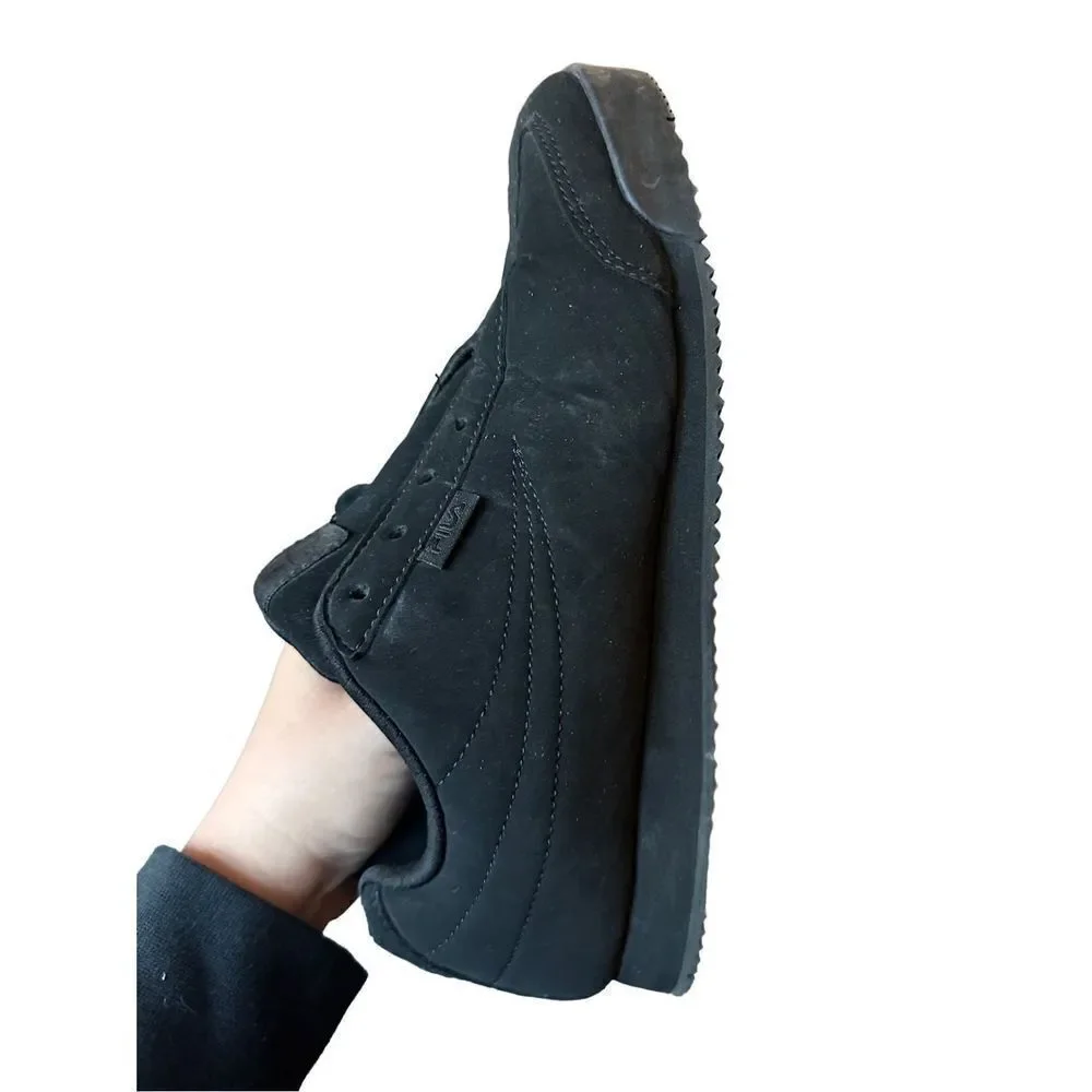Fila Black Matte Suede Finish Tennis Shoes