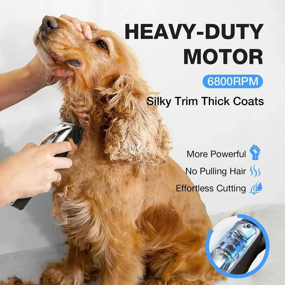 Dog Grooming Clipper kit – Low Noise, Ceramic Blade, by Fuzzyfix