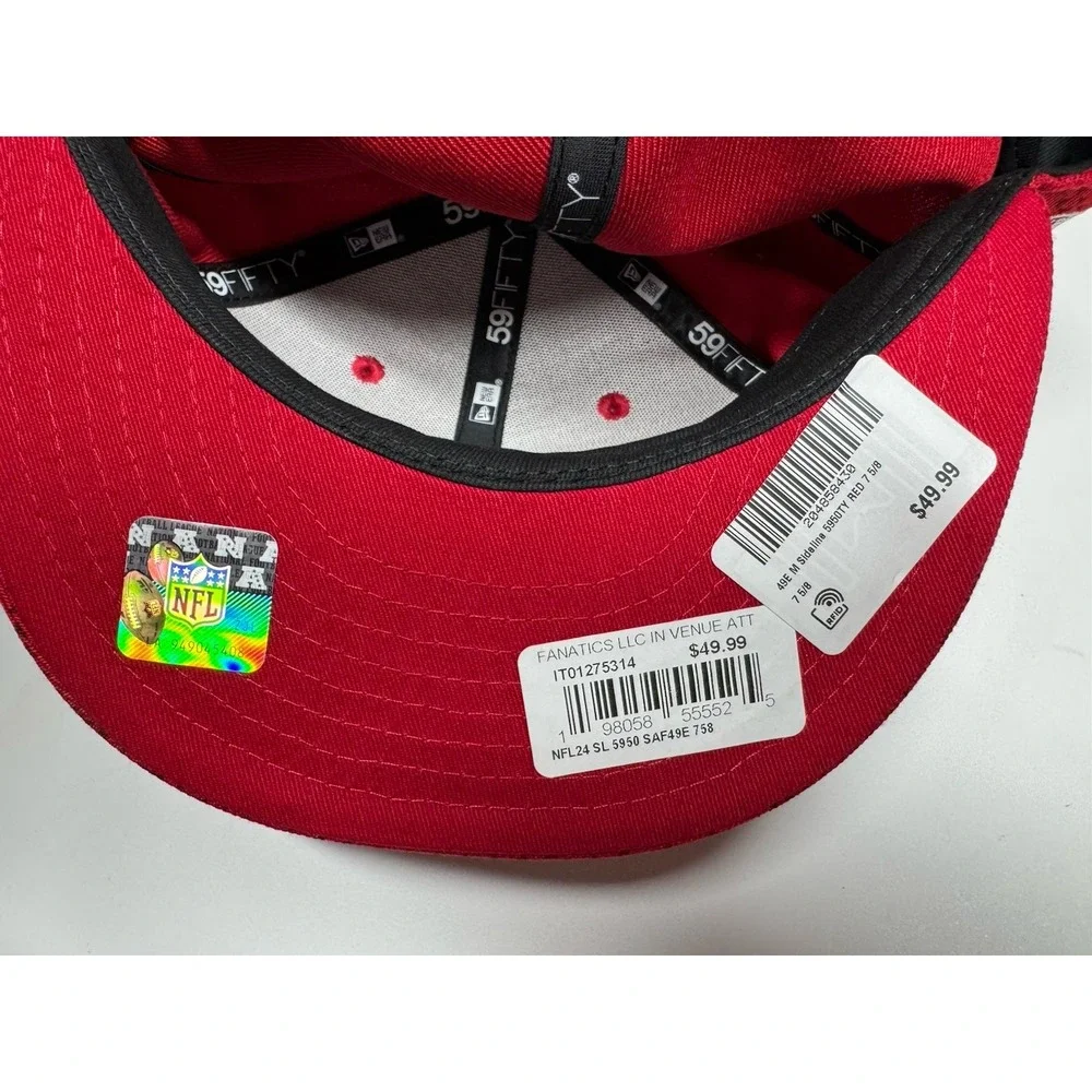 New Era 59FIFTY San Francisco 49ers 2024 Sideline Red Jersey Fitted 7 5/8 Hat