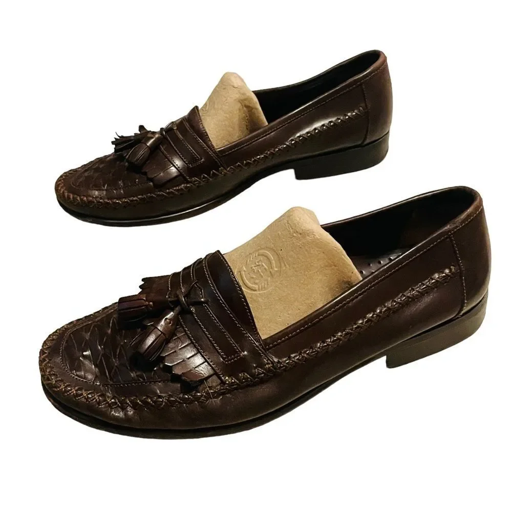 Giorgio Brutini Brown Monocle Kiltie Tassel Loafers - Size 8.5.