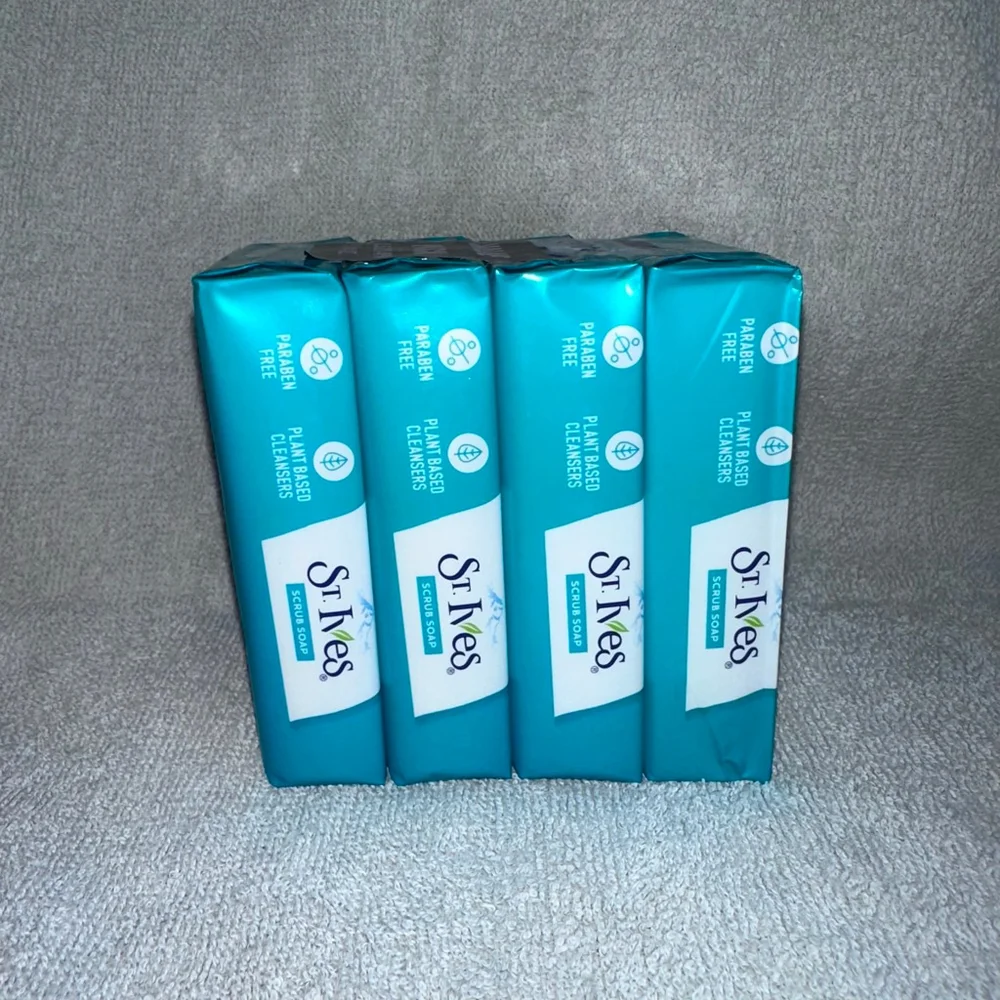 New St Ives Coconut Water Aloe & Walnut Scrub Soap Value Pack 3.5oz Bars - 4Pk