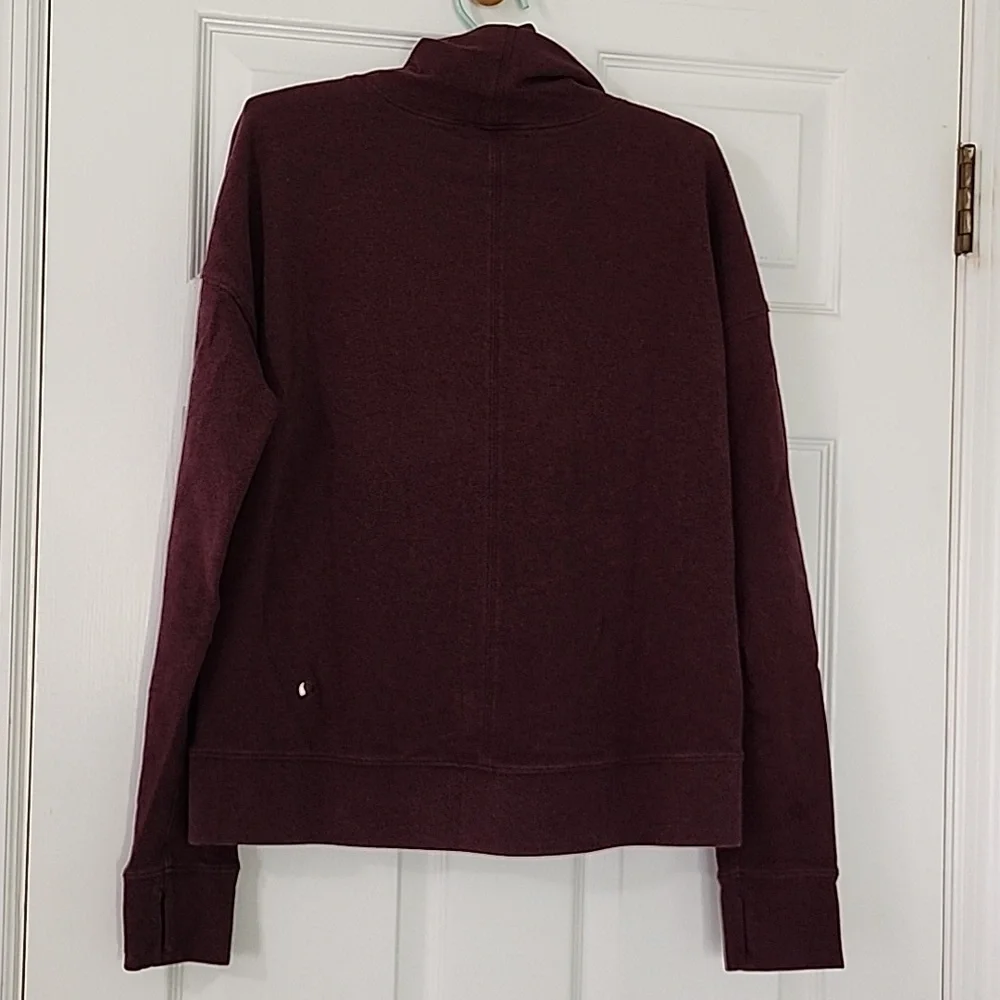 lululemon Stress Less athletica Maroon Cowl Neck Sweater Size 6