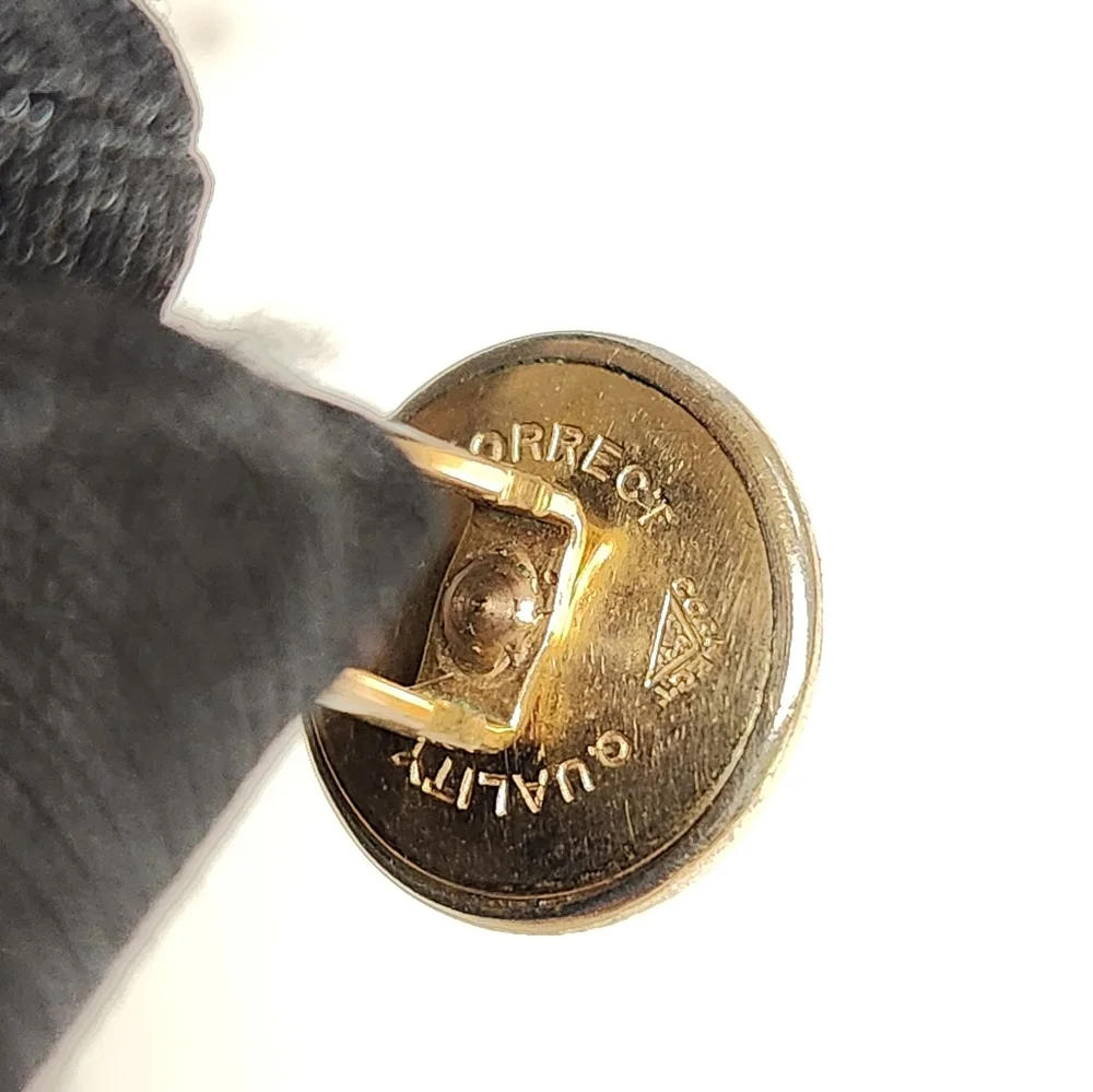 Correct 14K Goldplated Blue Round & Bullet Glass Cab Cufflinks, Signed