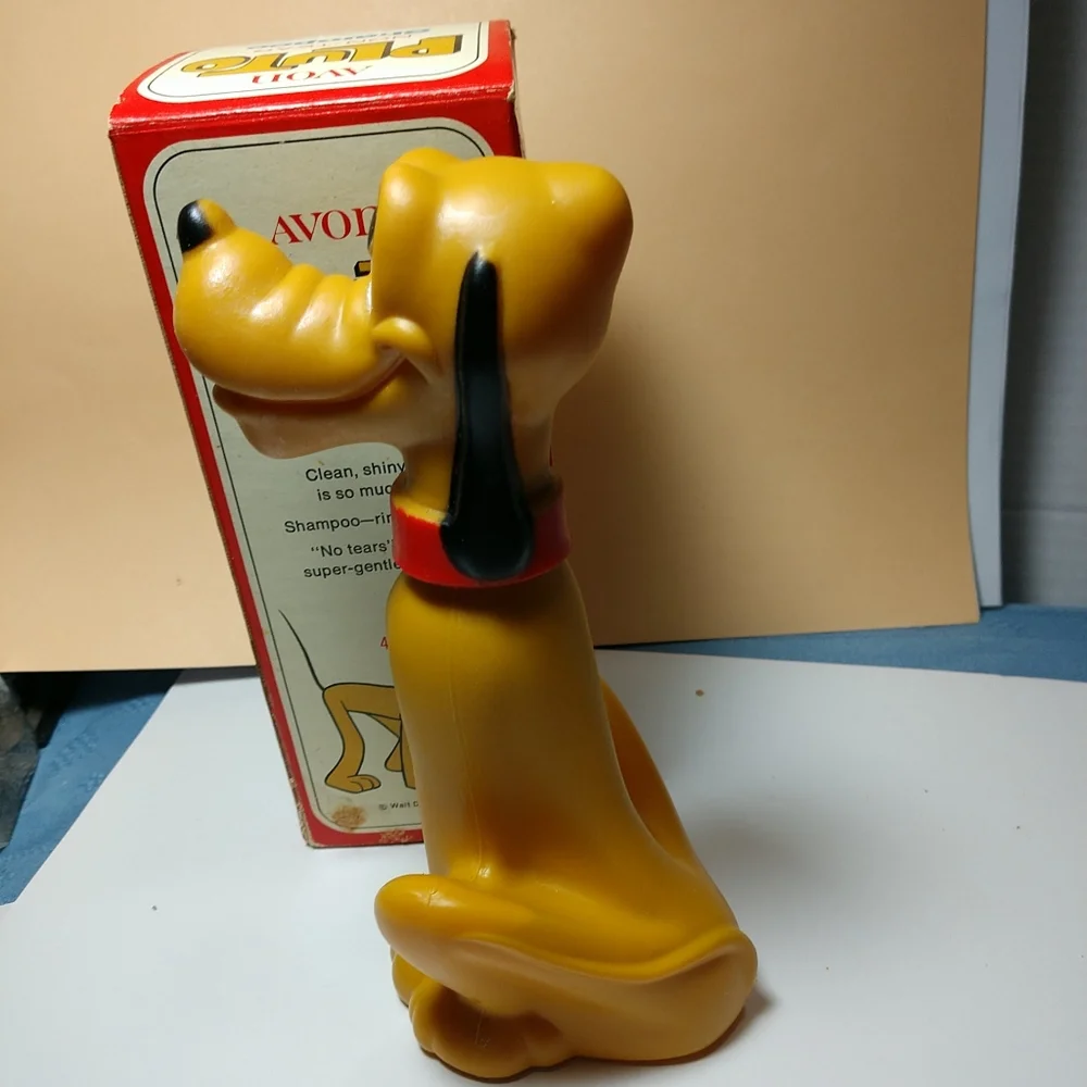 Disney PLUTO Decanter Non-Tear Shampoo With Shampoo & BOX Vintage Avon 1970's
