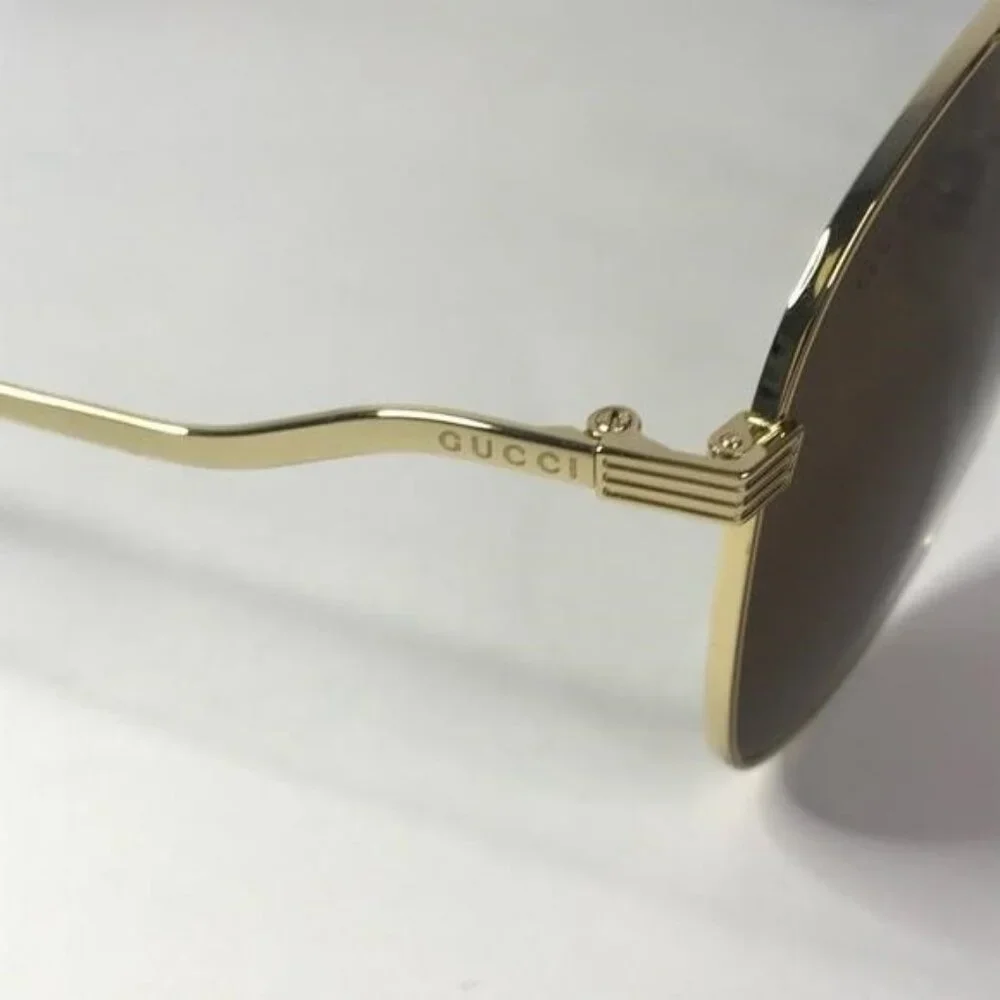 💯 - New Authentic Gucci Brown Pilot Ladies Sunglasses GG0969S 002