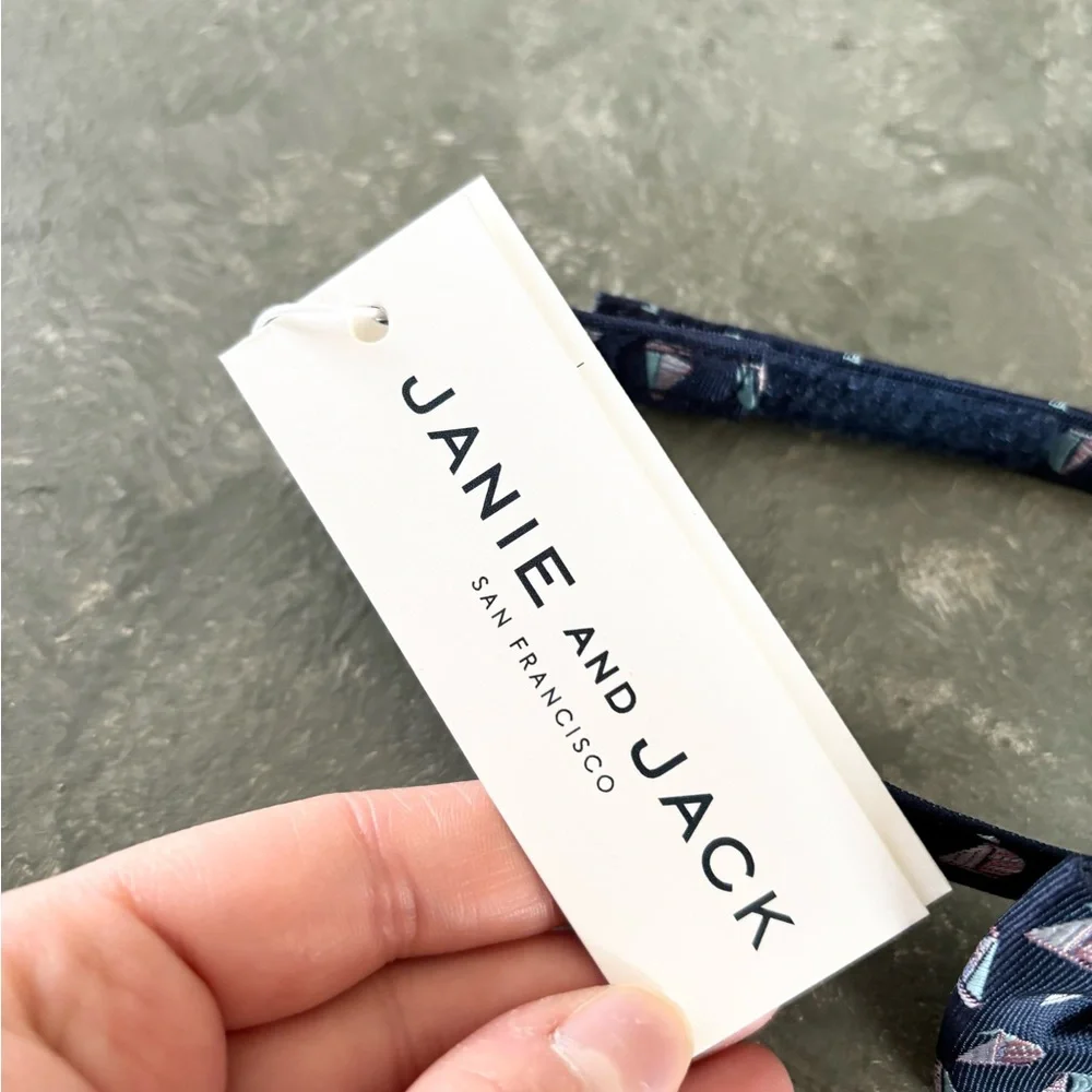 Janie and Jack Navy Sailboat Bow Tie