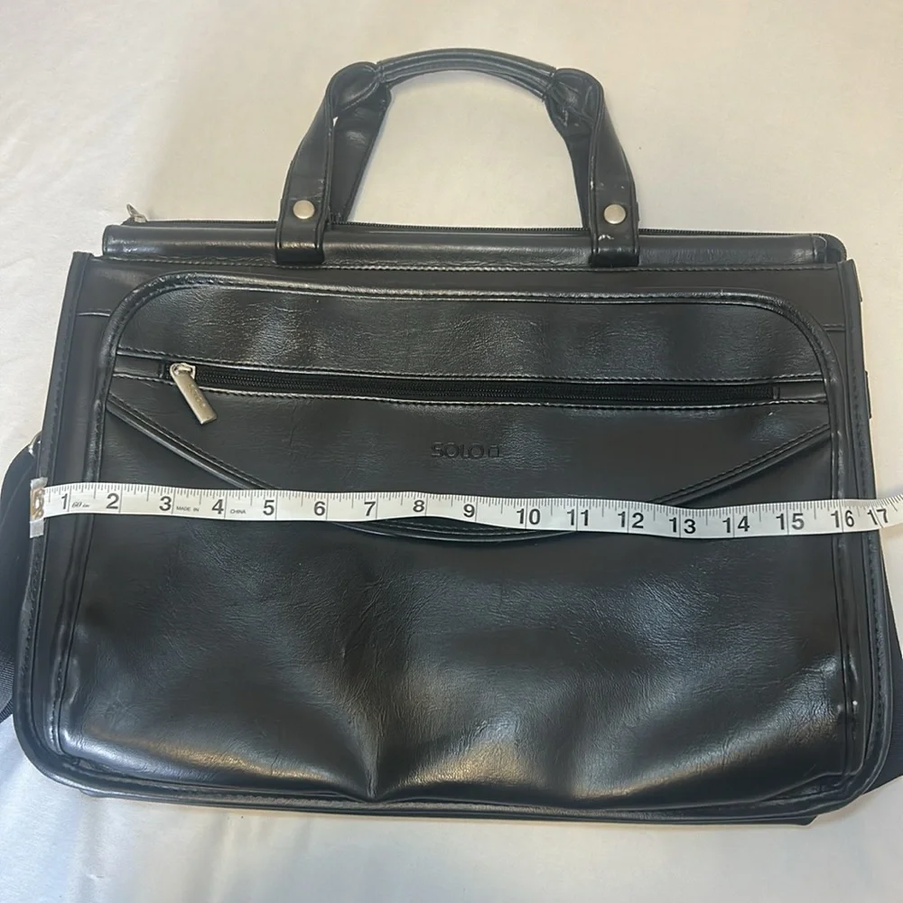 Solo Black Leather Briefcase for Men