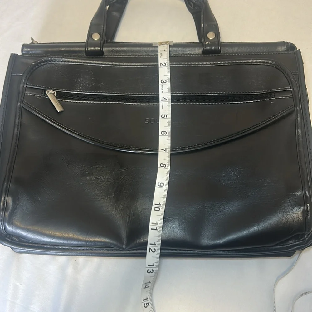 Solo Black Leather Briefcase for Men
