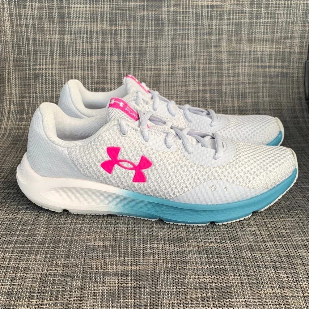 Under Armour Charged Pursuit 3 'Grey Pink Blue' Tech Running Shoes size 9.5