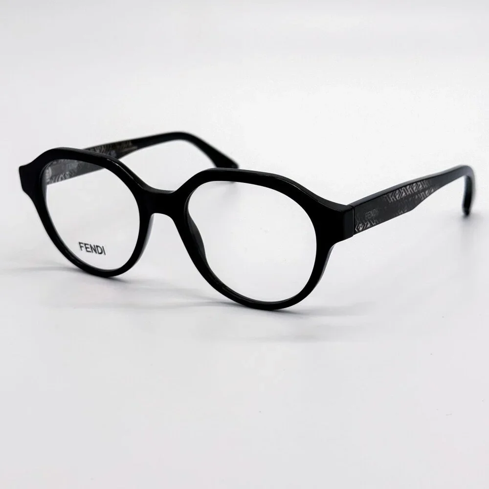 NEW FENDI EYEGLASES FE50049I 001 ROUND BLACK WOMEN EYEWEAR FENDI