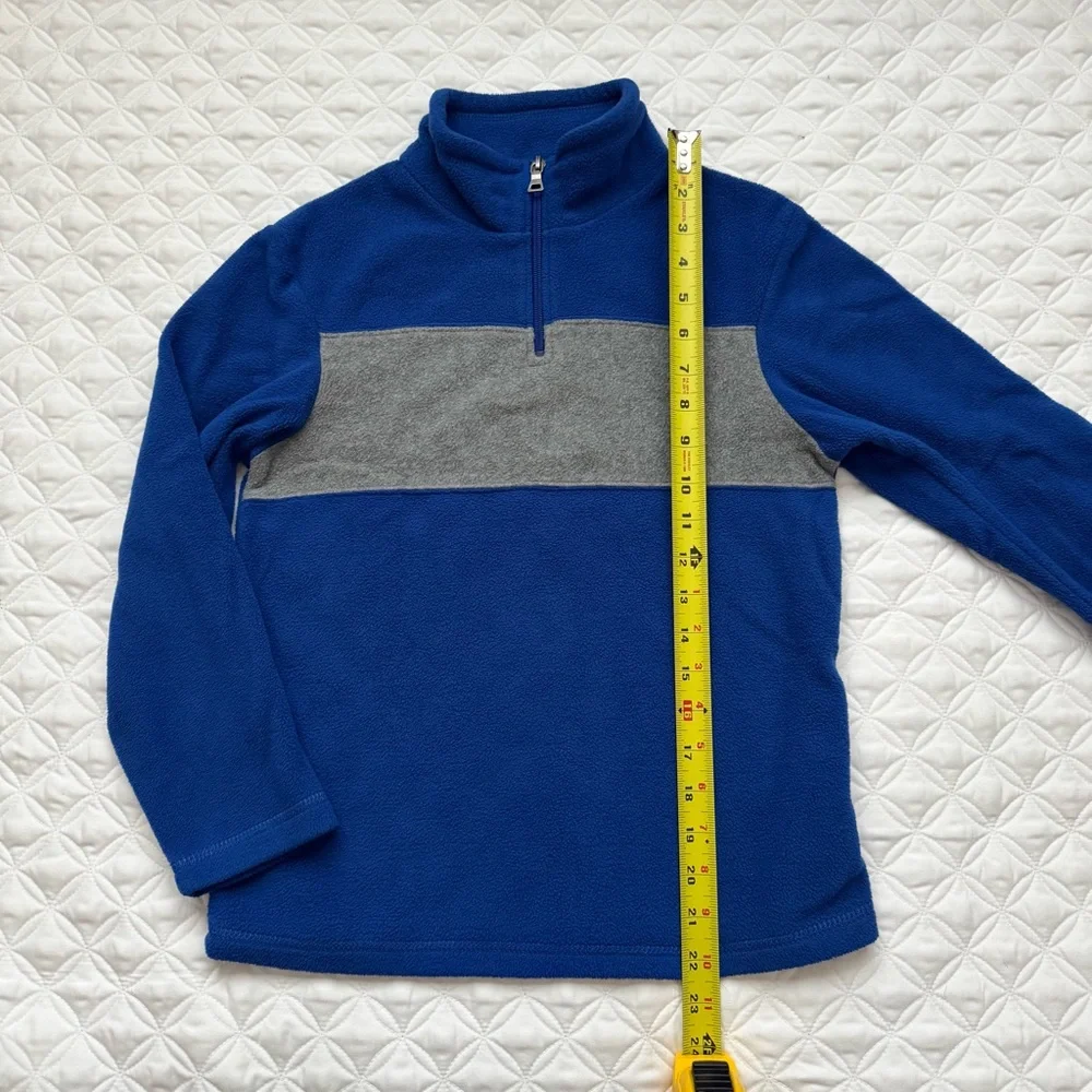 The Children's Place Blue Gray Stripe Quarter Zip Fleece Sweatshirt Size M