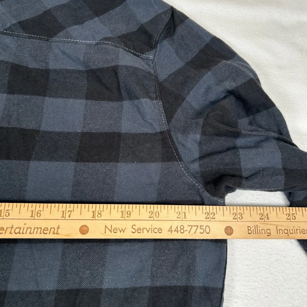 The North Face Shirt Men Large Blue Black Plaid Flannel Long Sleeve Button Up