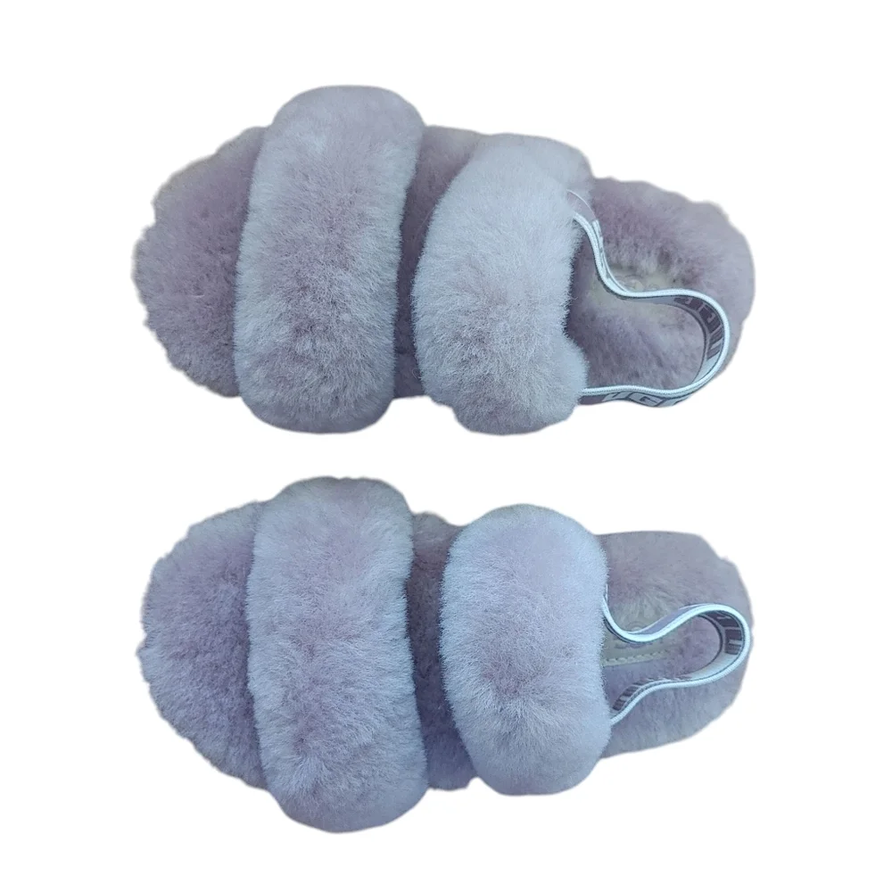 NWOT Lavender Girls' Ugg Oh Yeah Purple Lamb's Fur Slipper Slide