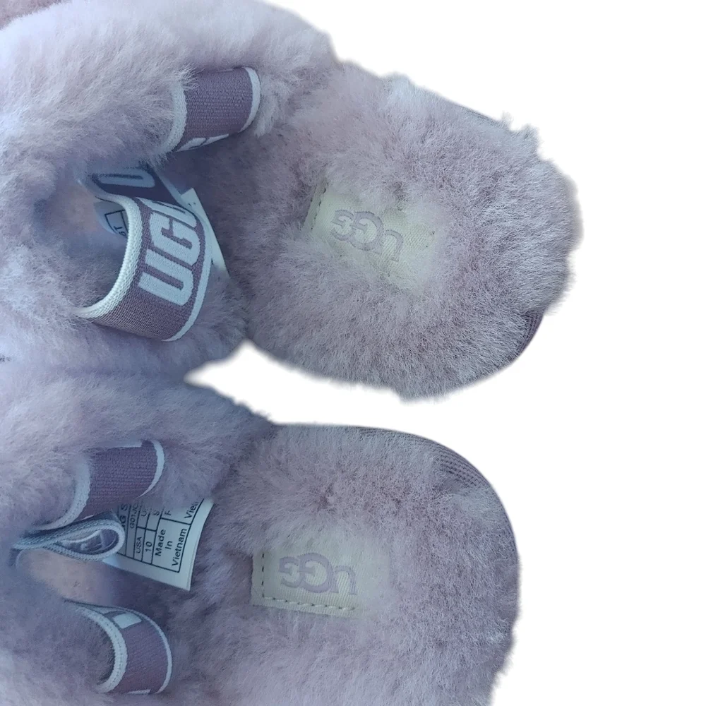 NWOT Lavender Girls' Ugg Oh Yeah Purple Lamb's Fur Slipper Slide