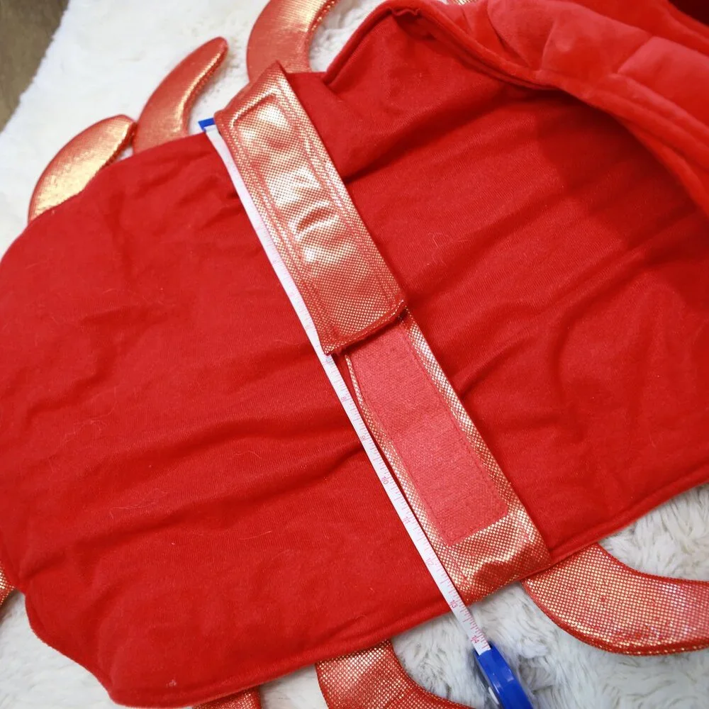 Pet Costume Halloween Metallic Scarlet Lobster Crawdad Crustacean Velcro Dog XL