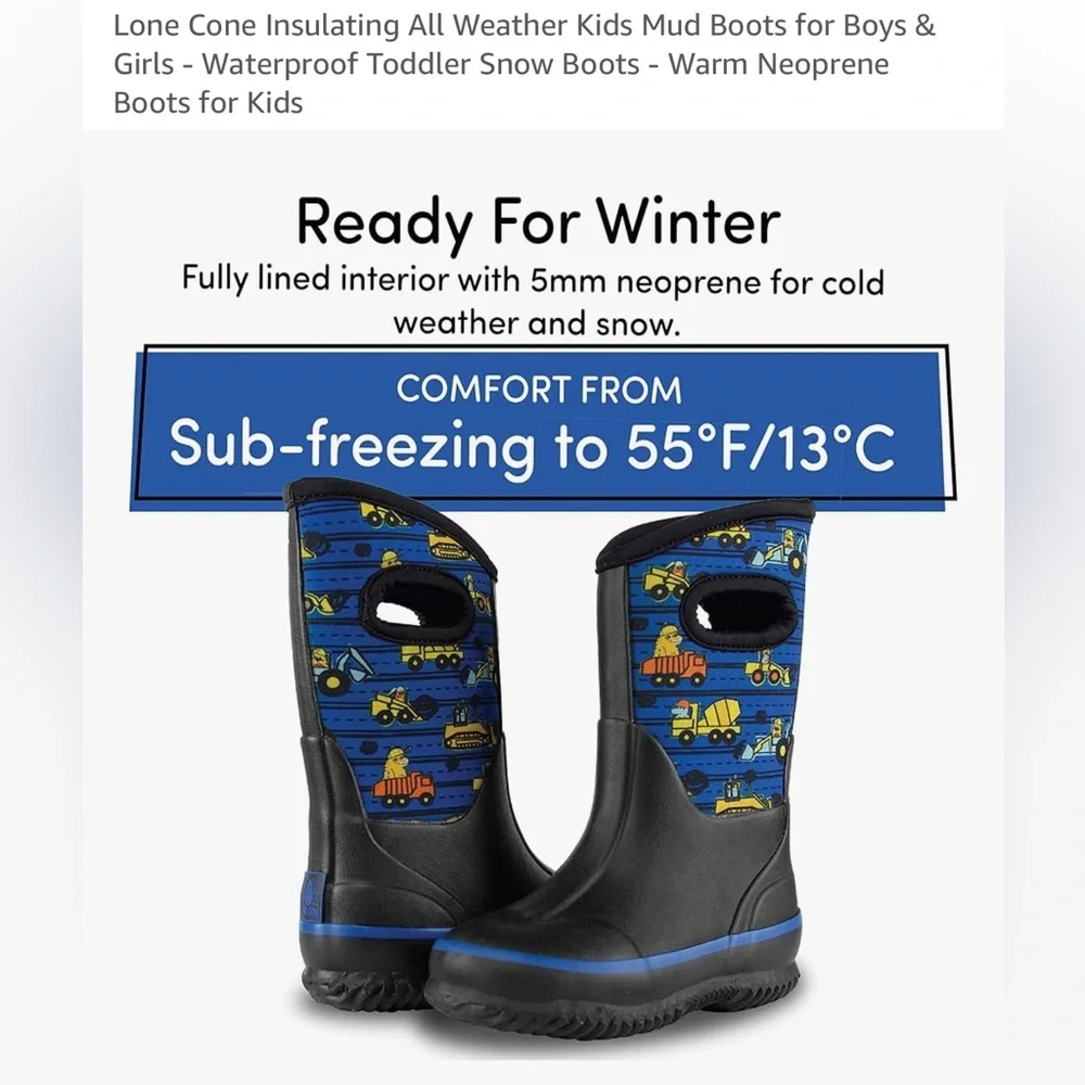 Lone cone insulating all weather kids BOOTS for B&G waterproof size 4 NWT