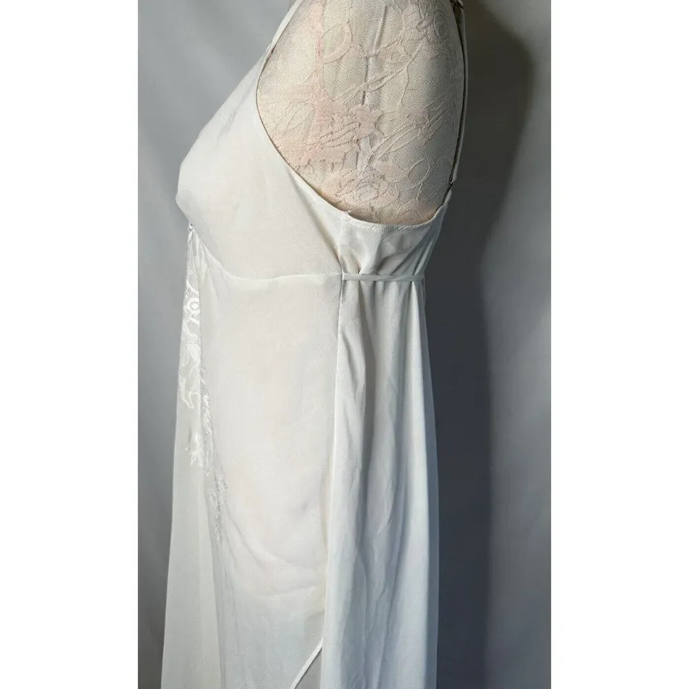 Vintage Oscar de la Renta Pink Label Slip lingerie gown stunning chiffon XL