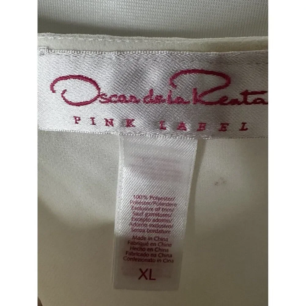 Vintage Oscar de la Renta Pink Label Slip lingerie gown stunning chiffon XL