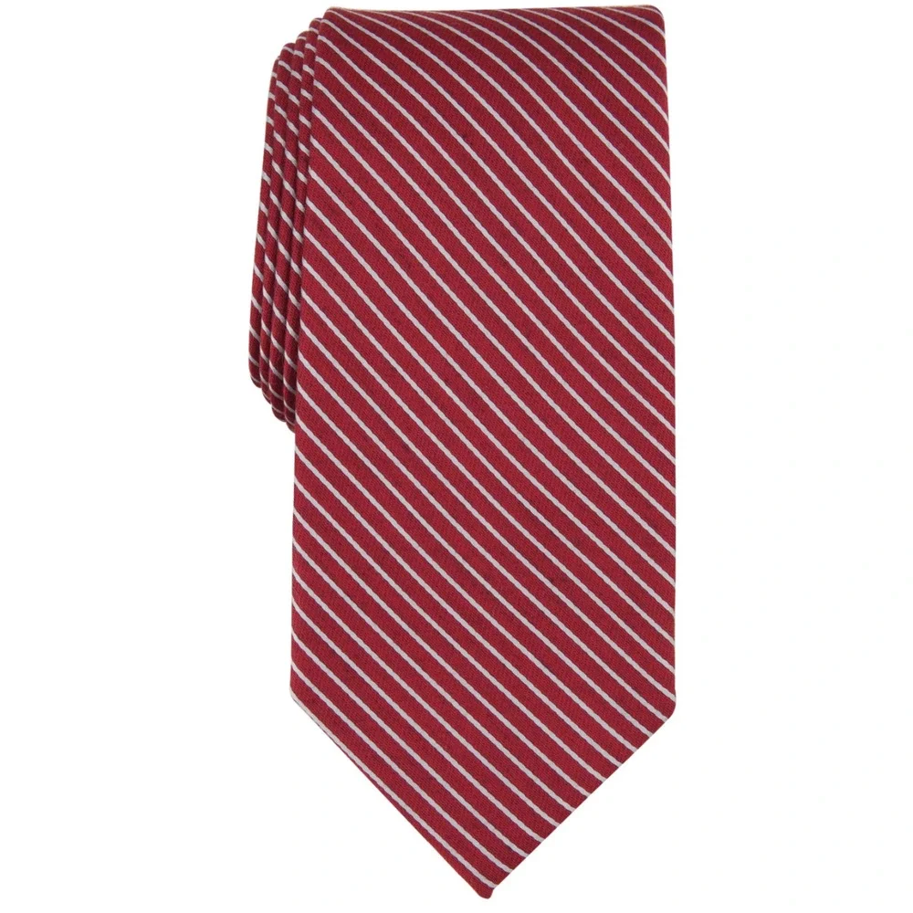 Perry Ellis Men Pollard Stripe Tie Red