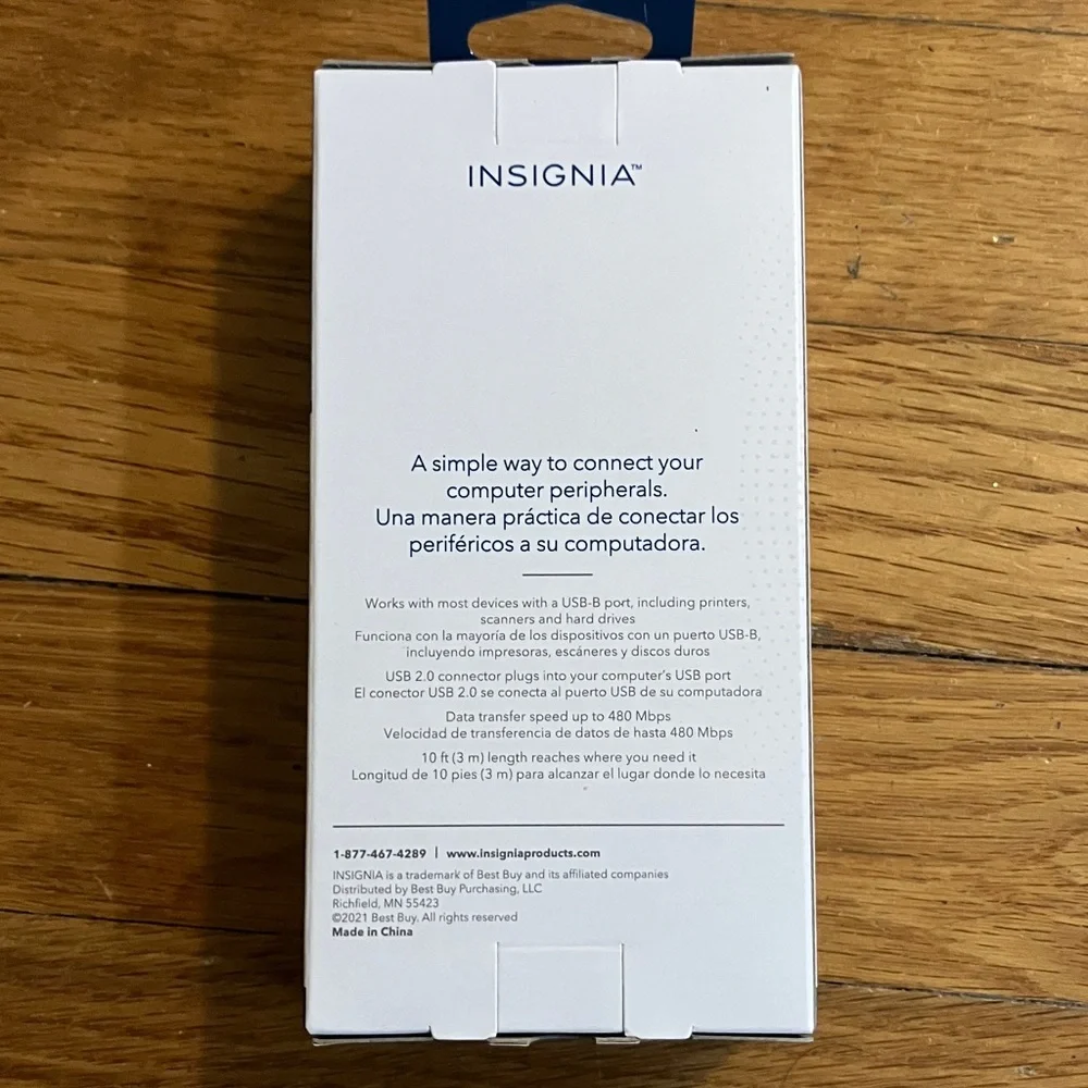Insignia Gray USB to USB-B Cable - 10 ft