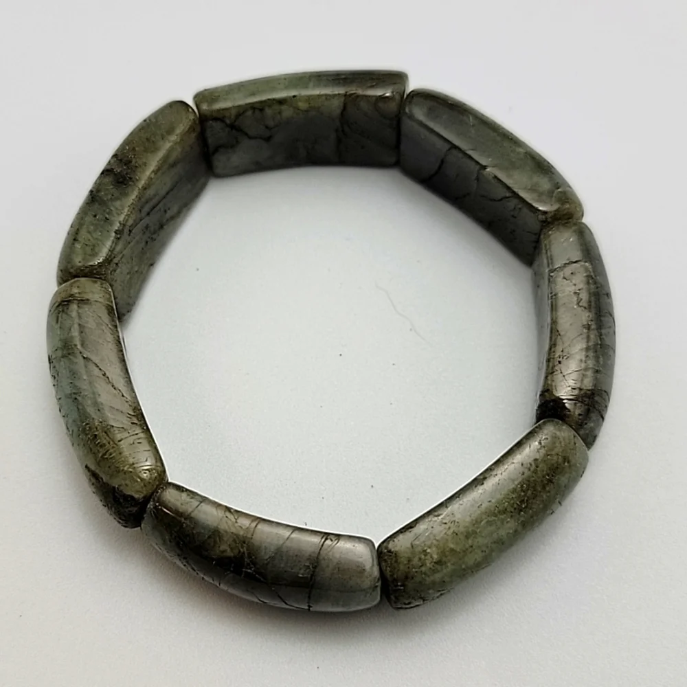 16*9*27.7mm Natural Labradorite Rainbow Light Crystal Gemstone Bracelet Unisex