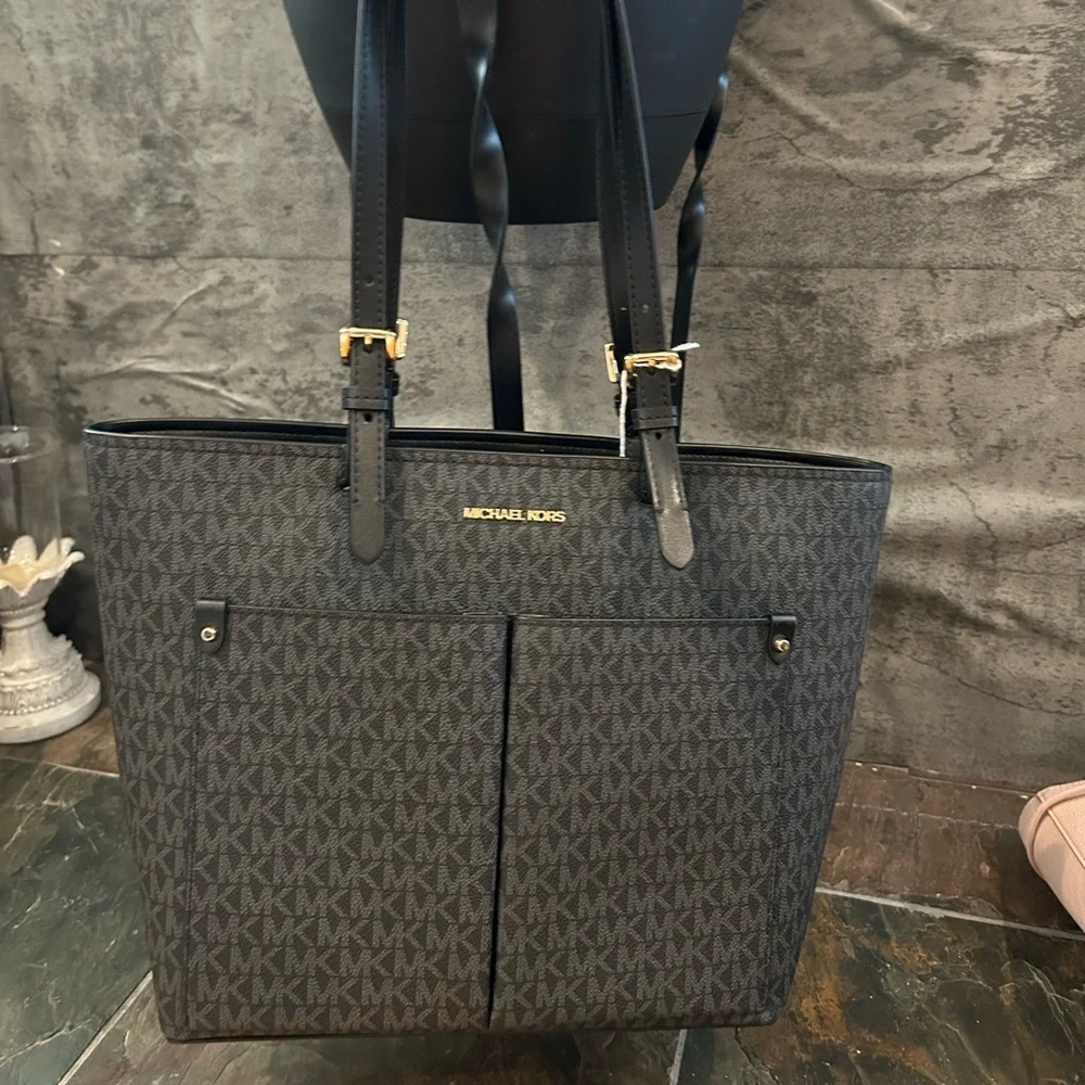 Michael Kors Black Monogram Laptop Bag