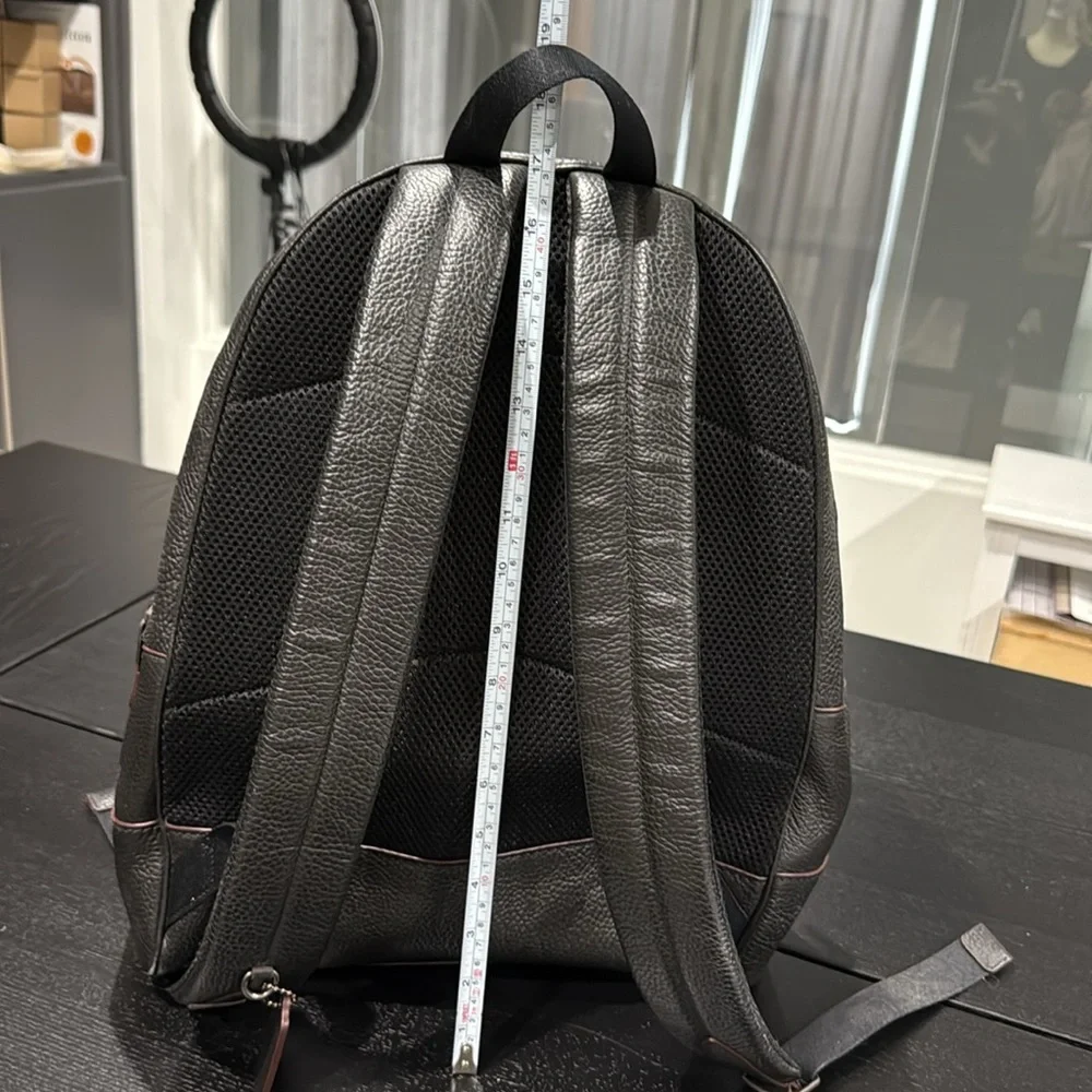Coach Black Leather Backpack with Skull and Eagle