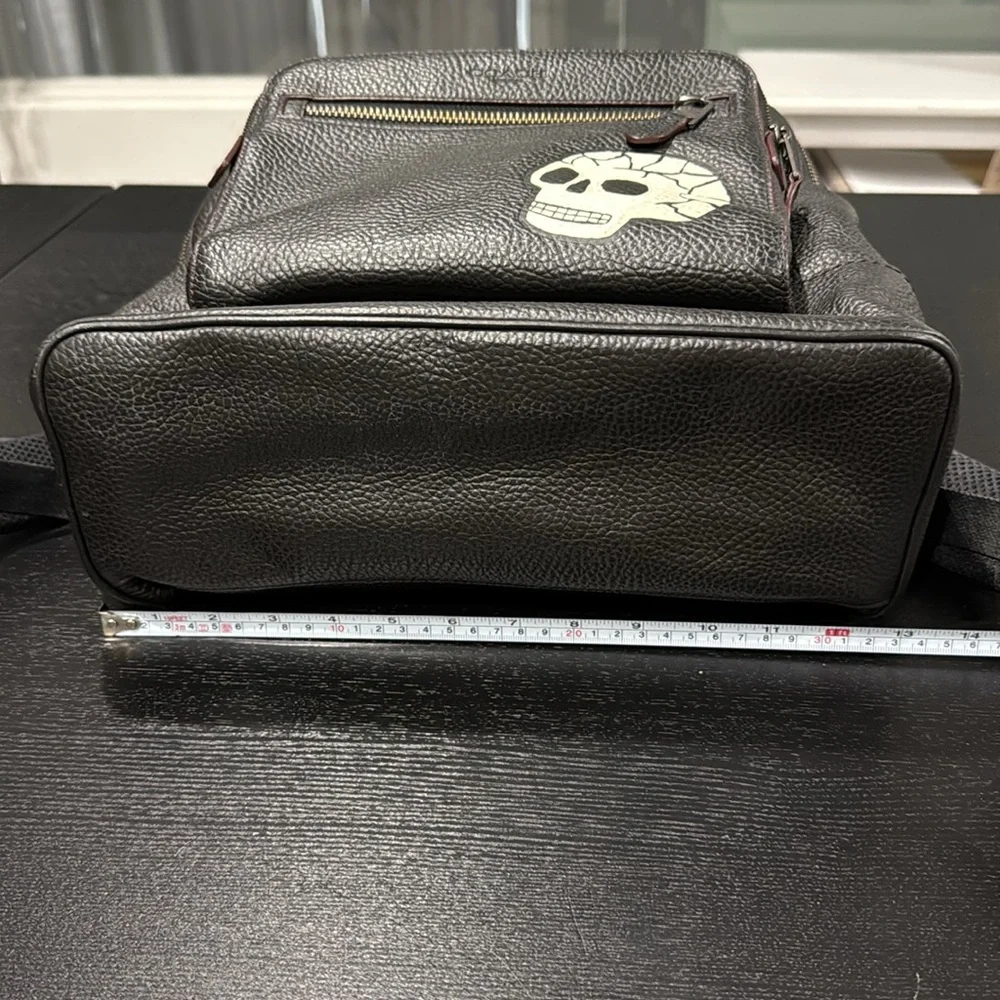 Coach Black Leather Backpack with Skull and Eagle