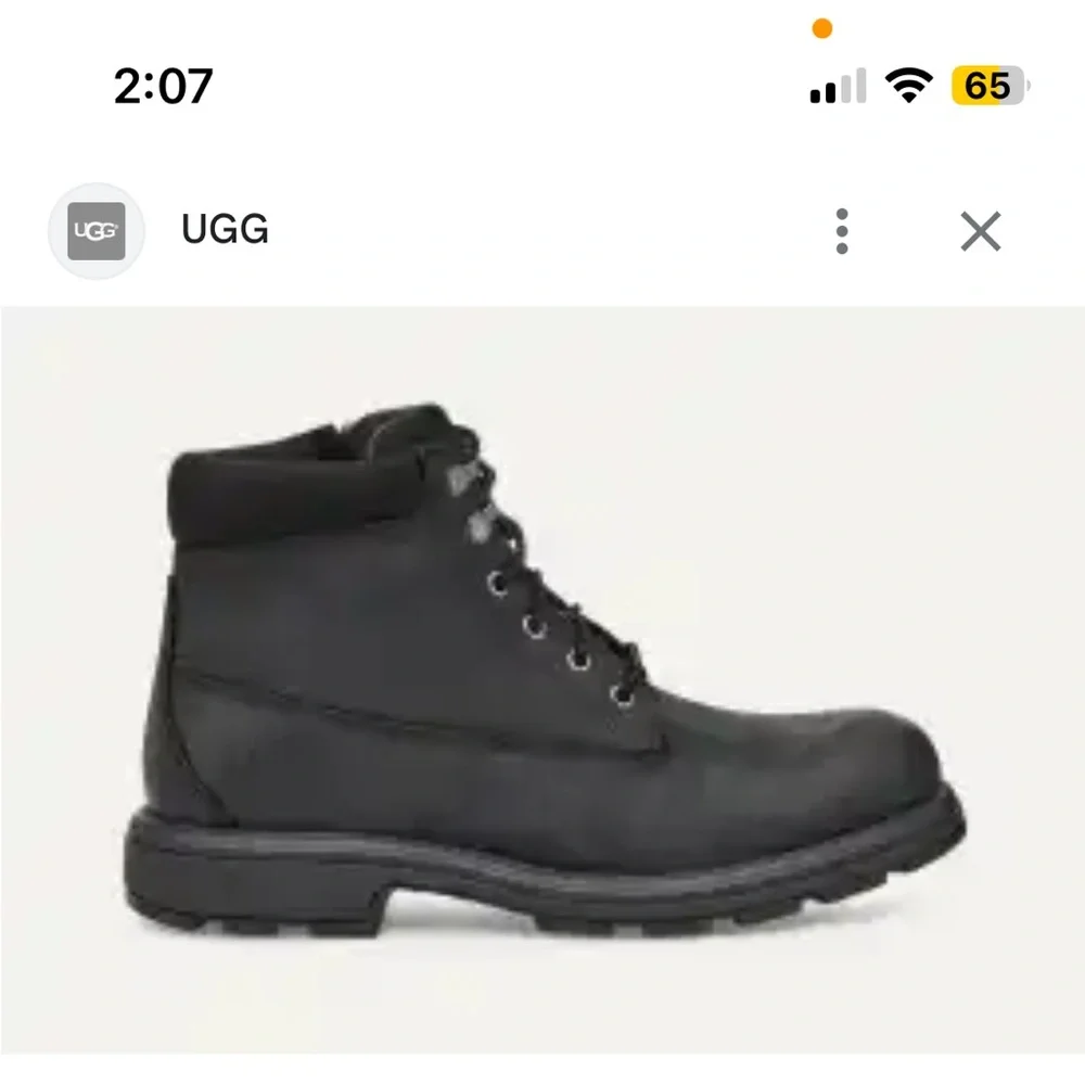 UGG MEN'S BILTMORE WORK WINTER LEATHER ANKLE BOOTS BLACK Size 12