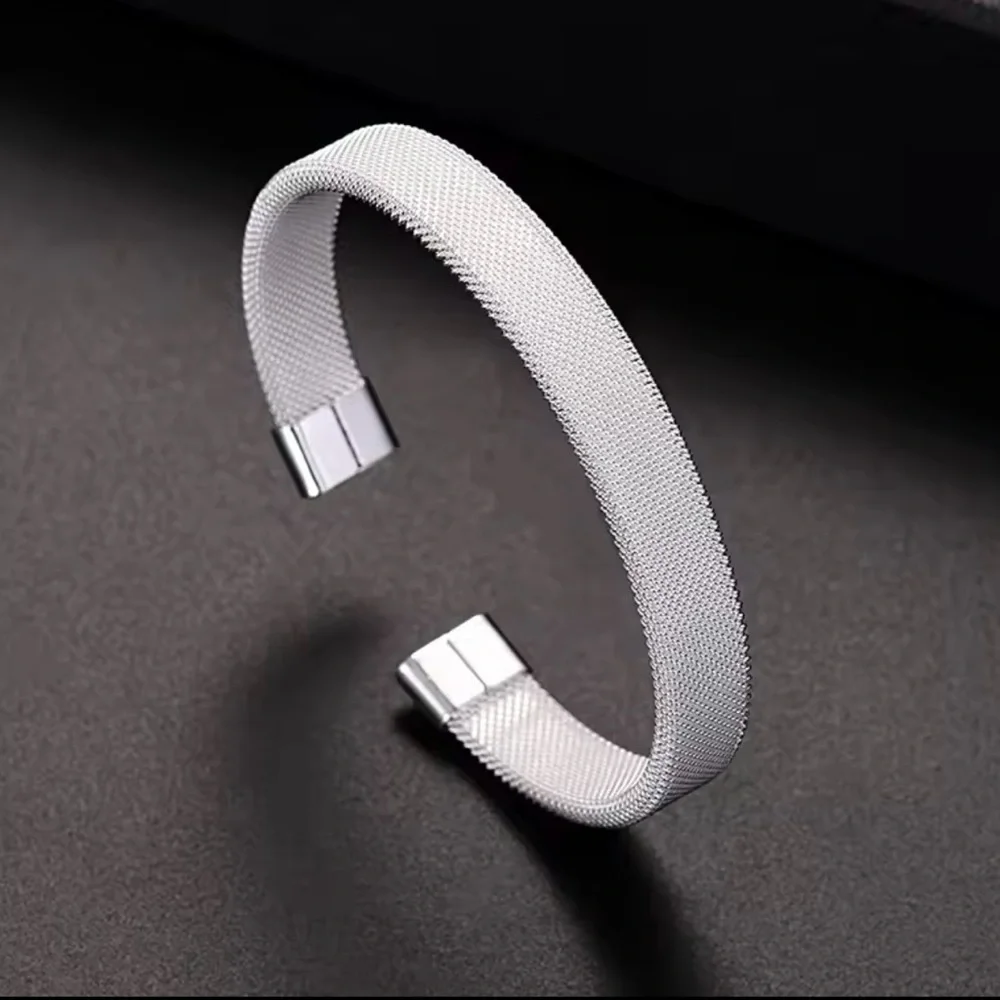 Silver Mesh For Men and Women Bangle Cuff Bracelet