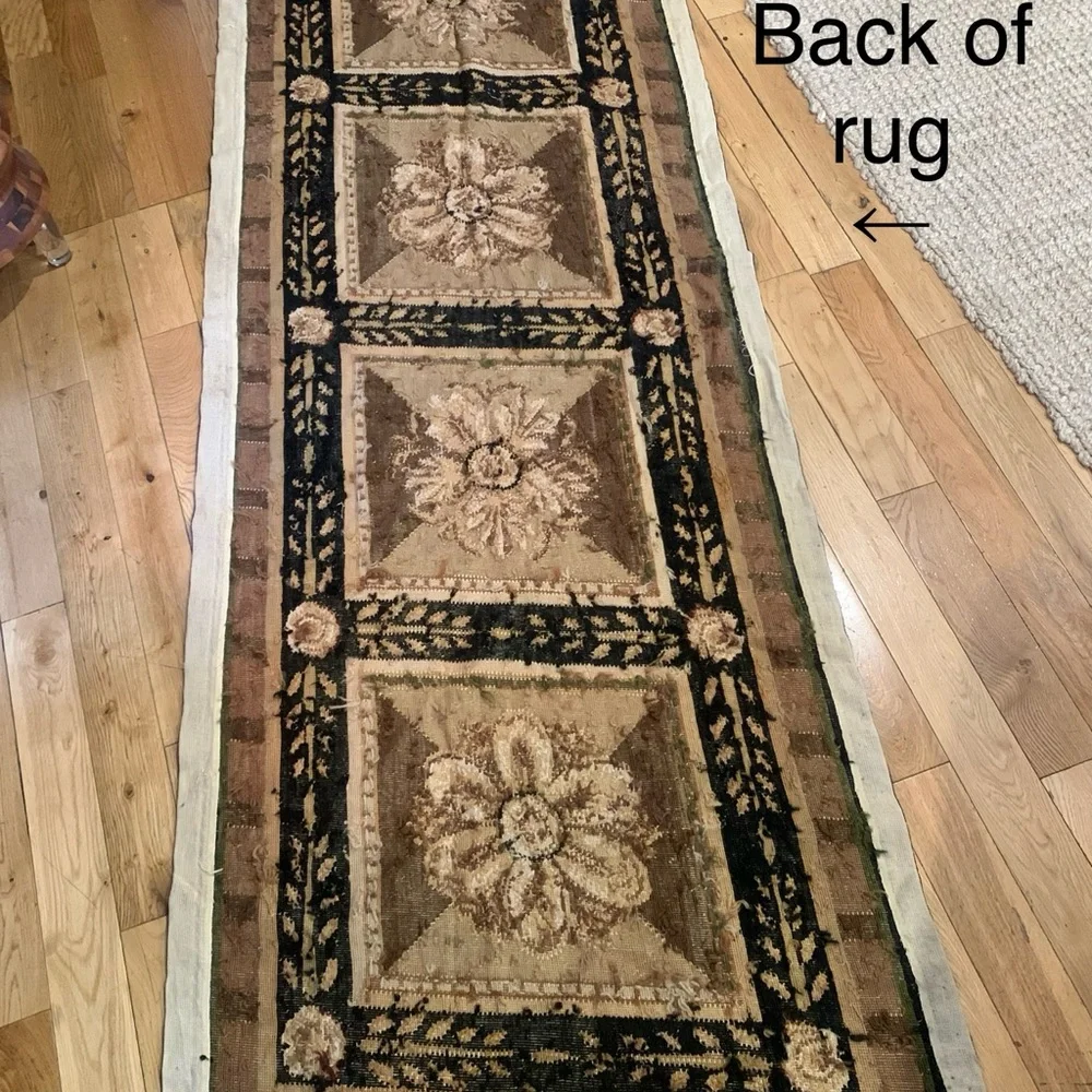 Vintage Tapestry Rug Henri Samuel French Aubusson Needlepoint Medallion Design