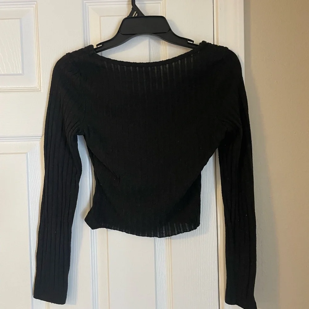 Bundle Of 3 Neutral Green Black Long Sleeve Cropped Minimalist Shirts Bodysuit