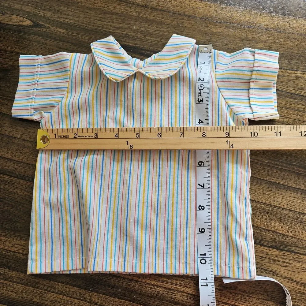 Yellow and multi-colored baby unisex 2-piece outfit, size 3-6m. EUC. Made in USA