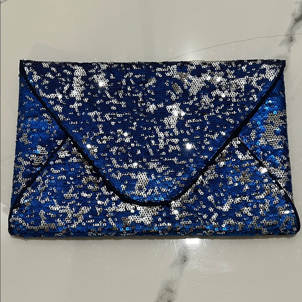 Shimmering Blue/Silver Sequin Clutch