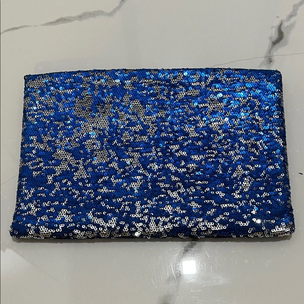 Shimmering Blue/Silver Sequin Clutch