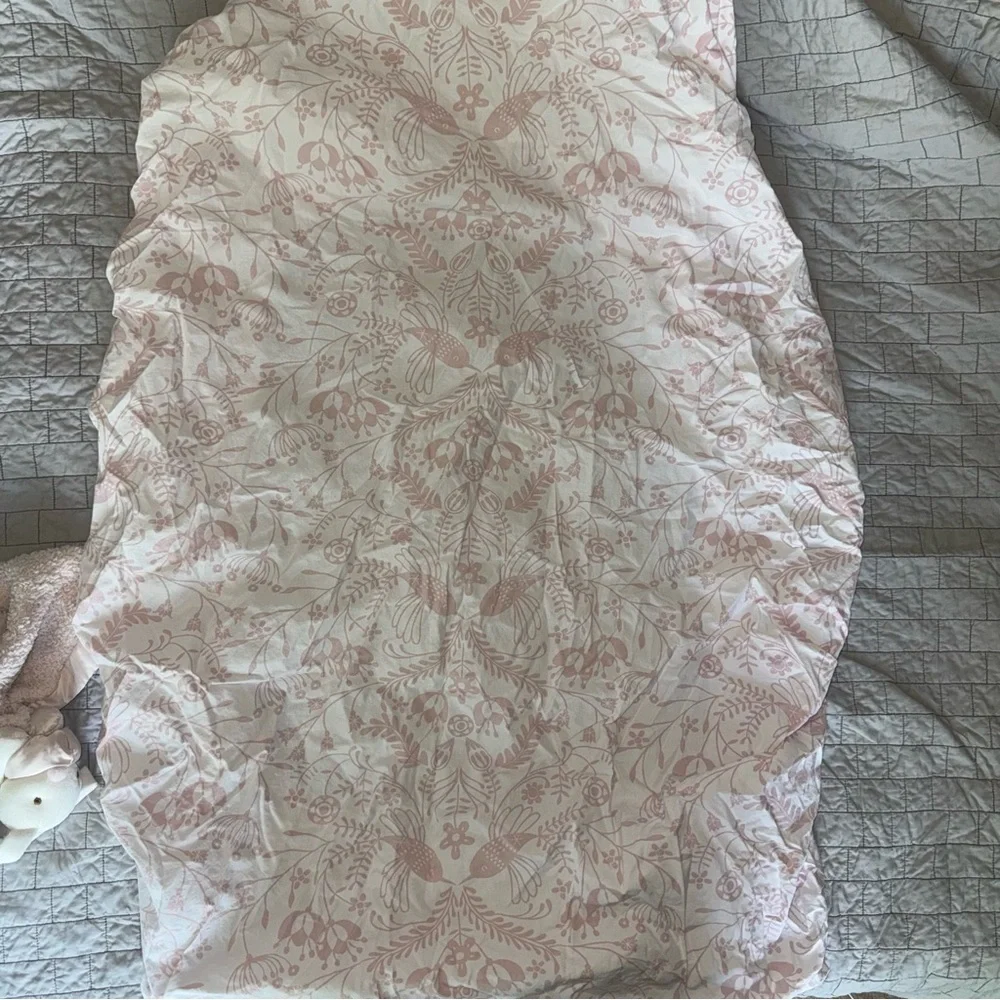 Crate&Barrel pink crib flowers
